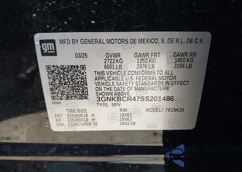 2025 Chevrolet Blazer Fwd 2Lt z USA, uszkodzony, nr VIN 3GNKBCR47SS201486